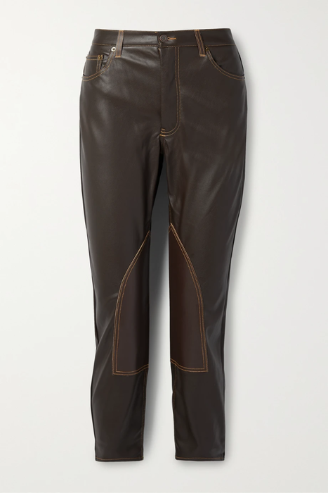 유럽직배송 STILL HERE Tate paneled faux leather straight-leg pants 13452677153296587