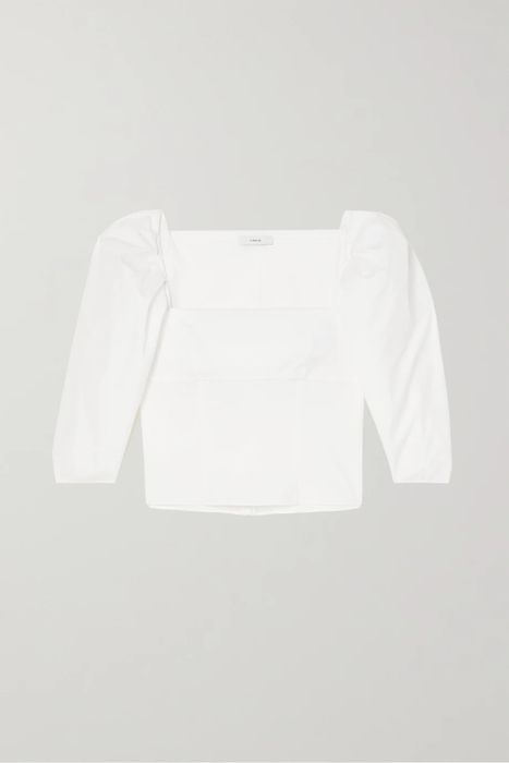 유럽직배송 빈스 블라우스 VINCE Cropped cotton-poplin blouse 25185454456180142