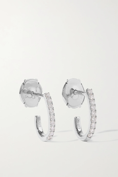 유럽직배송 MESSIKA Gatsby XS 18-karat white gold diamond hoop earrings 31840166392329041