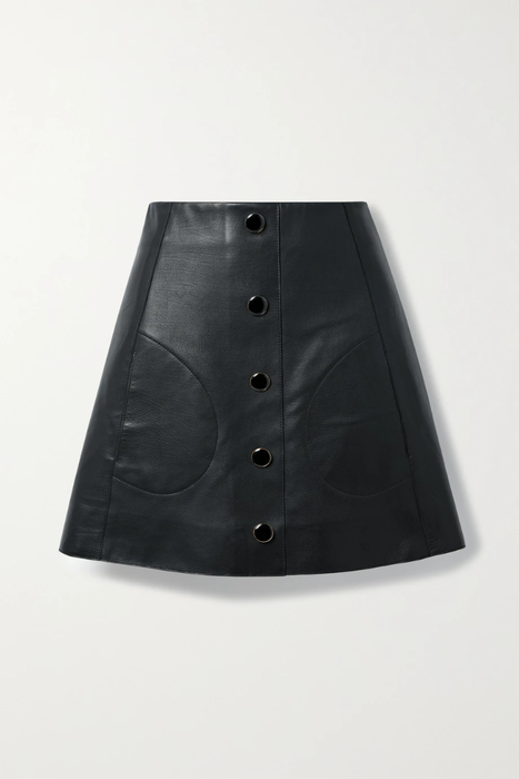 유럽직배송 카이트 KHAITE Button-embellished leather mini skirt 6630340699112702