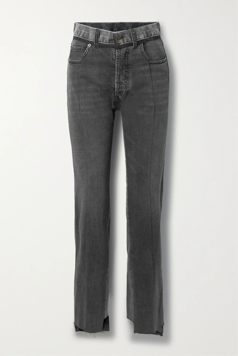 유럽직배송 메종마르지엘라 진 MAISON MARGIELA Two-tone frayed high-rise straight-leg jeans 11452292646340287