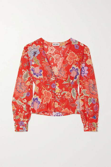 유럽직배송 릭소 RIXO Azra floral-print crepe de chine blouse 24772899113154632