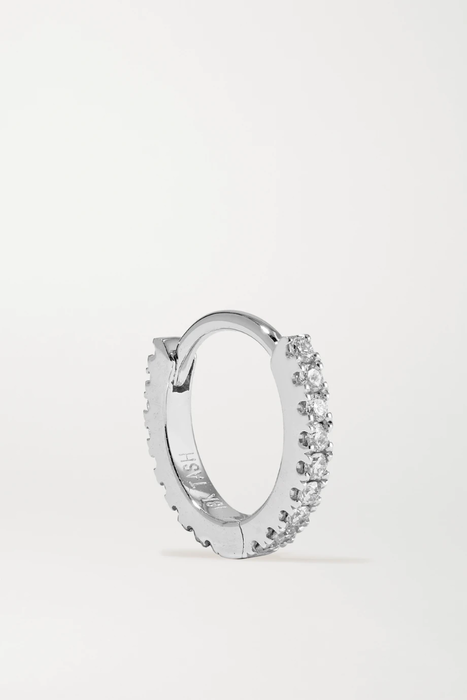유럽직배송 마리아타쉬 귀걸이 MARIA TASH 6.5mm 18-karat white gold diamond hoop earring 210640278871