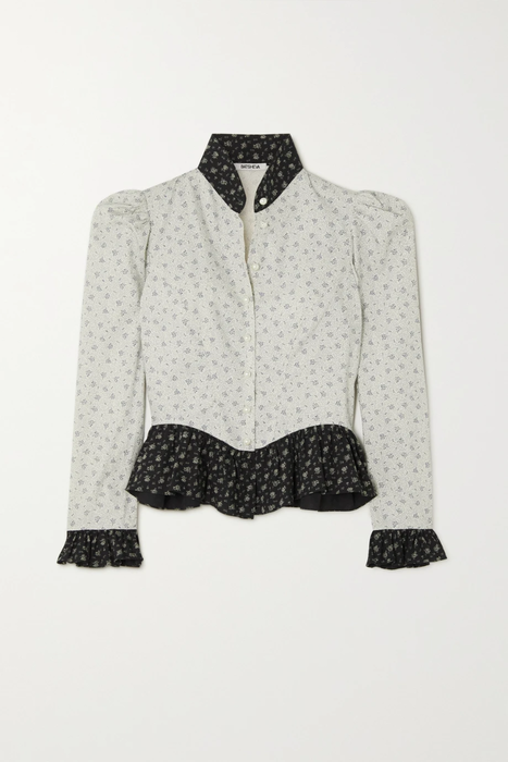 유럽직배송 바체바 BATSHEVA Grace faux pearl-embellished paisley-print cotton-poplin blouse 25185454455689594