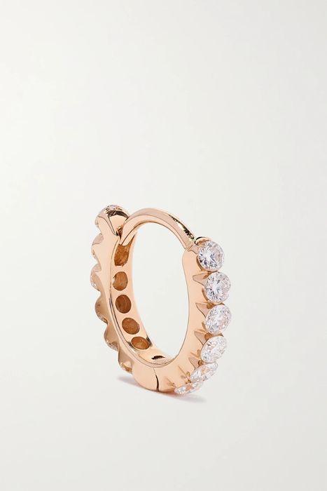유럽직배송 마리아타쉬 귀걸이 MARIA TASH Eternity 6.5mm 18-karat rose gold diamond hoop earring 16301891330607180
