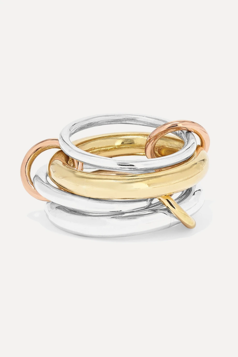 유럽직배송 스피넬리 킬콜린 반지 SPINELLI KILCOLLIN Cici set of four 18-karat yellow and rose gold and sterling silver rings 17957409494217862