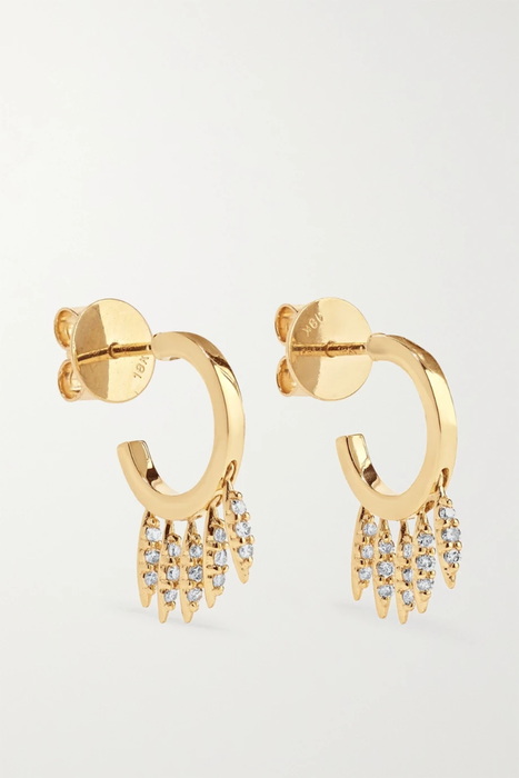 유럽직배송 일레아나마크리 귀걸이 ILEANA MAKRI Grass Clipping 18-karat gold hoop earrings 17957409490661707