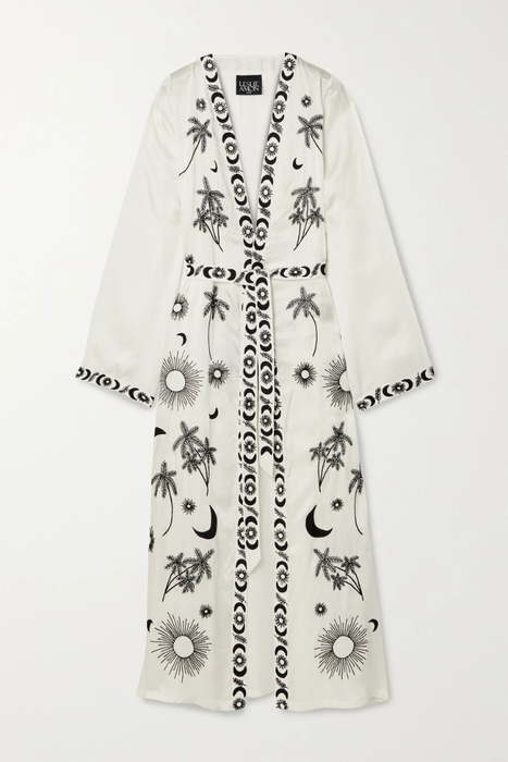 유럽직배송 LESLIE AMON Tatiana embroidered modal-satin robe 33599693056291546
