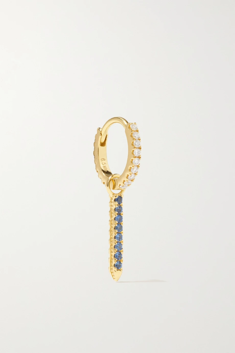 유럽직배송 마리아타쉬 귀걸이 MARIA TASH Eternity Bar 6.5mm 18-karat gold, diamond and sapphire single hoop earring 13452677150102210