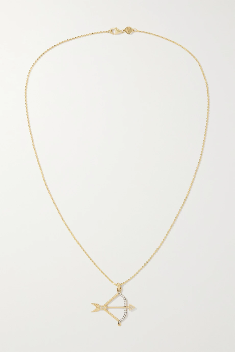 유럽직배송 SORELLINA Cupid&#039;s Bow 18-karat gold diamond necklace 20346390235681905