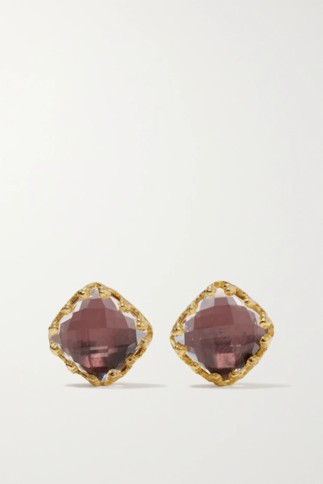 유럽직배송 LARKSPUR &amp; HAWK Jane 18-karat gold-dipped quartz earrings 24062987016821349