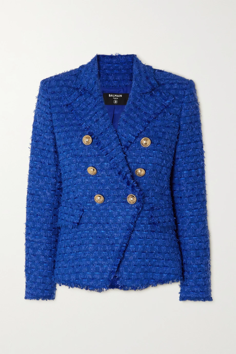 유럽직배송 발망 BALMAIN Fringed crystal-embellished cotton-blend bouclé-tweed jacket 22250442026119298