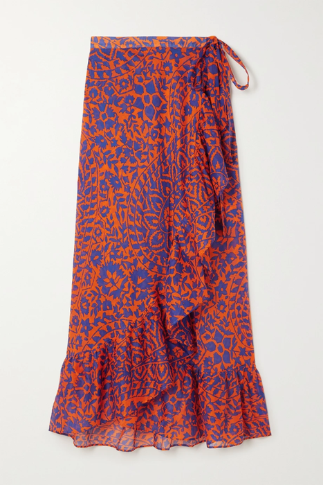 유럽직배송 에레스 ERES Jaya printed ruffled cotton-voile wrap skirt 2204324139020952