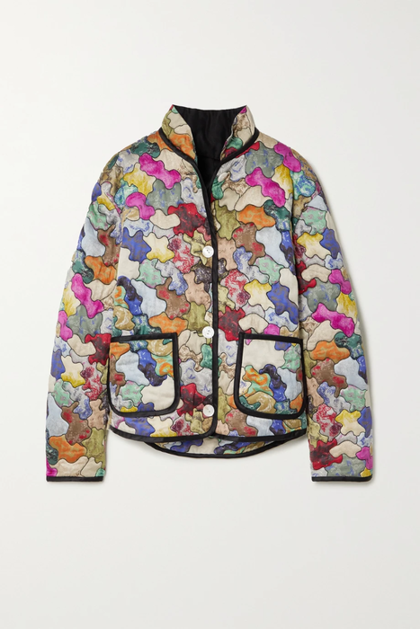 유럽직배송 INTERIOR + The Vanguard patchwork quilted silk-satin jacket 18706561955385328