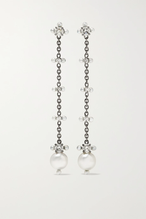 유럽직배송 나디아모겐텔러 귀걸이 NADIA MORGENTHALER 18-karat recycled blackened white gold, pearl and diamond earrings 18706561955733114