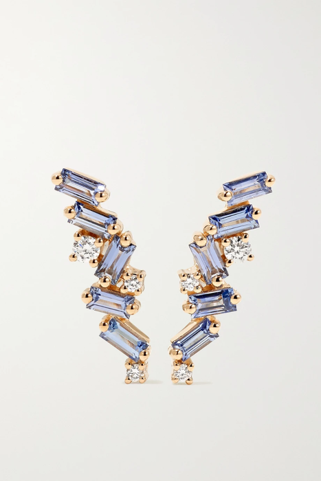 유럽직배송 수잔케일런 귀걸이 SUZANNE KALAN 18-karat gold, sapphire and diamond earrings 23841192565718943