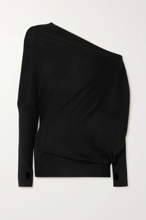 유럽직배송 톰포드 TOM FORD One-shoulder cashmere and silk-blend sweater 10163292708476219