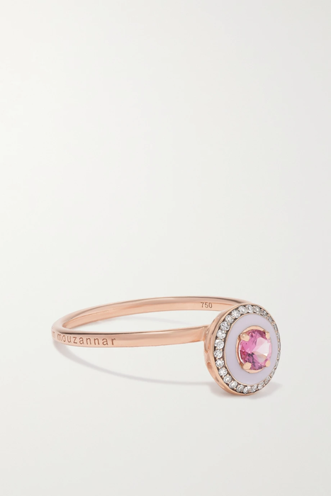 유럽직배송 셀림모우자나 반지 SELIM MOUZANNAR Mina 18-karat rose gold, enamel, tourmaline and diamond ring 6630340696665224