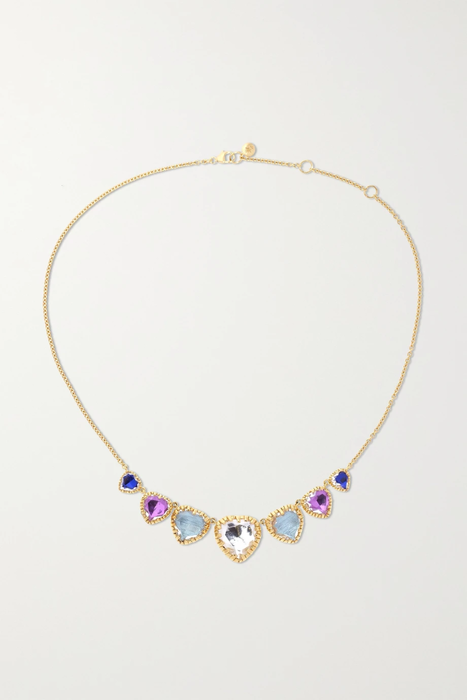 유럽직배송 LARKSPUR &amp; HAWK Valentina 18-karat gold-dipped quartz necklace 16114163150907958