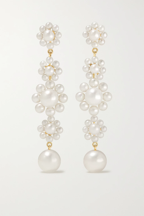 유럽직배송 소피빌리브라헤 귀걸이 SOPHIE BILLE BRAHE Bellis 14-karat gold pearl earrings 24062987016588421