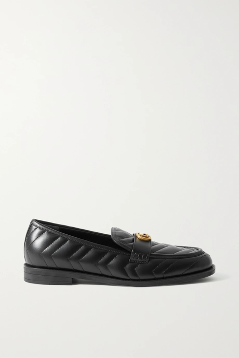 유럽직배송 구찌 로퍼 GUCCI Marmont logo-embellished quilted leather loafers 30629810019427438