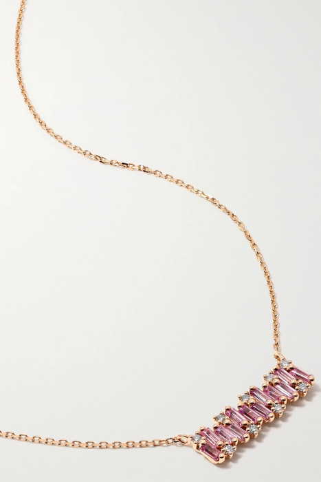 유럽직배송 수잔케일런 목걸이 SUZANNE KALAN 18-karat rose gold, sapphire and diamond necklace 23841192565717891