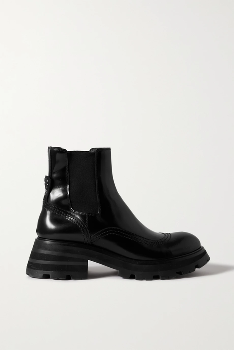 유럽직배송 알렉산더맥퀸 첼시부츠 ALEXANDER MCQUEEN Glossed-leather exaggerated-sole Chelsea boots 15546005221965109