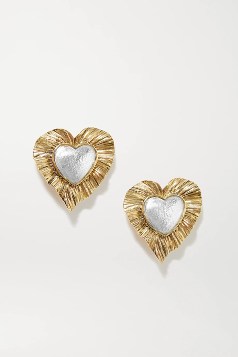 유럽직배송 생로랑 클립 귀걸이 SAINT LAURENT Gold and silver-tone clip earrings 31432202865203234