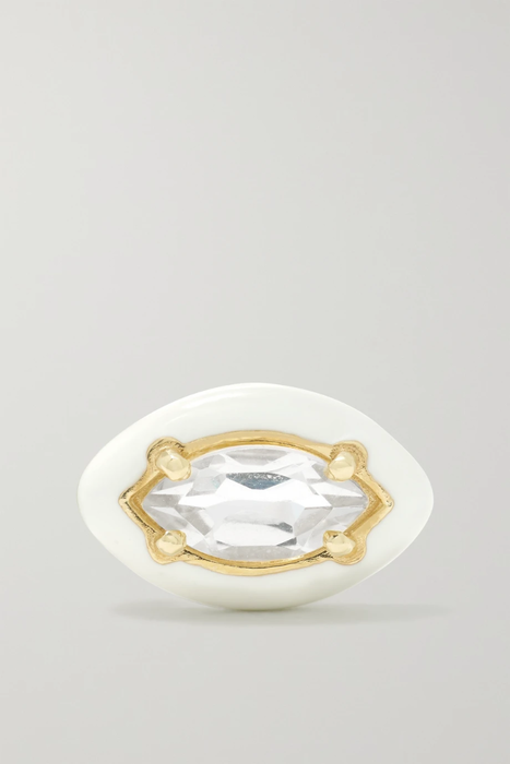 유럽직배송 BEA BONGIASCA Sweetness gold, enamel and rock crystal single earring 4394988608925528
