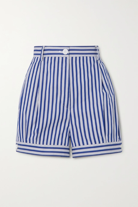 유럽직배송 프라다 PRADA Striped cotton-poplin shorts 17957409489657213