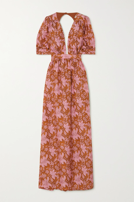 유럽직배송 HANNAH ARTWEAR Surya open-back floral-print silk-habotai maxi dress 24772899113590587