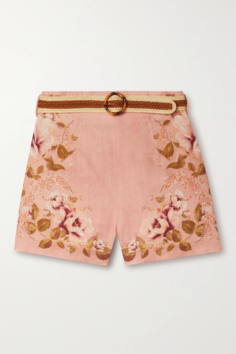 유럽직배송 짐머만 ZIMMERMANN Rosa belted floral-print linen shorts 24772899113572218