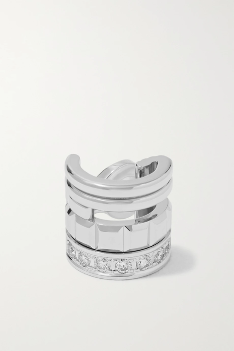 유럽직배송 부쉐론 귀걸이 BOUCHERON Quatre Radiant Edition 18-karat white gold diamond single clip earring 20346390235415482