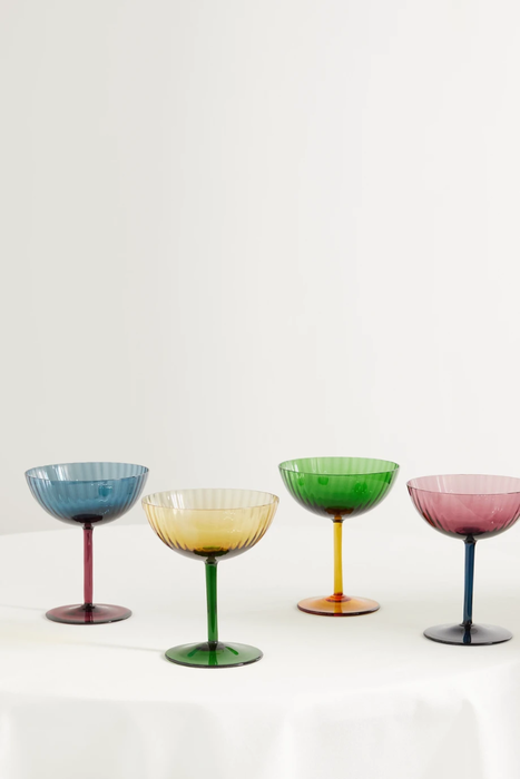 유럽직배송 라더블제이 LA DOUBLEJ + Salviati Rainbow set of four glass champagne coupes 24062987016666215