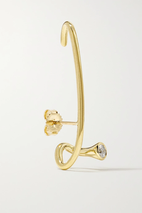 유럽직배송 KATKIM Crescendo Flare 18-karat gold diamond single earring 8008779905408759