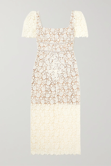 유럽직배송 셀프포트레이트 SELF-PORTRAIT Crystal-embellished guipure lace midi dress 24772899113137923