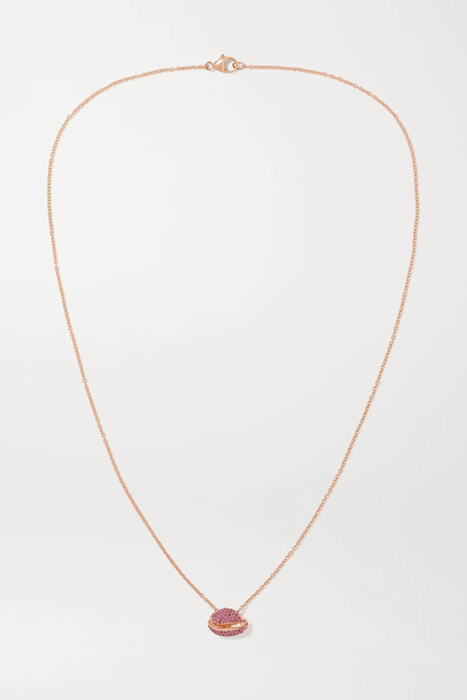 유럽직배송 ALMASIKA Cauri Arc en Ciel 18-karat rose gold sapphire necklace 20346390235909624