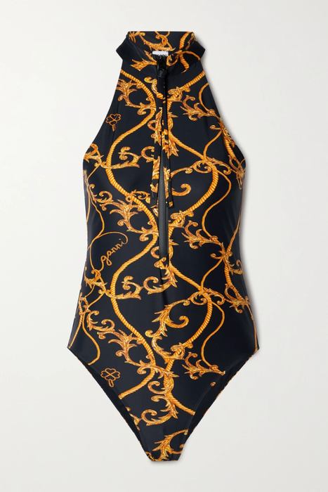 유럽직배송 가니 GANNI Printed recycled swimsuit 24772899113597076