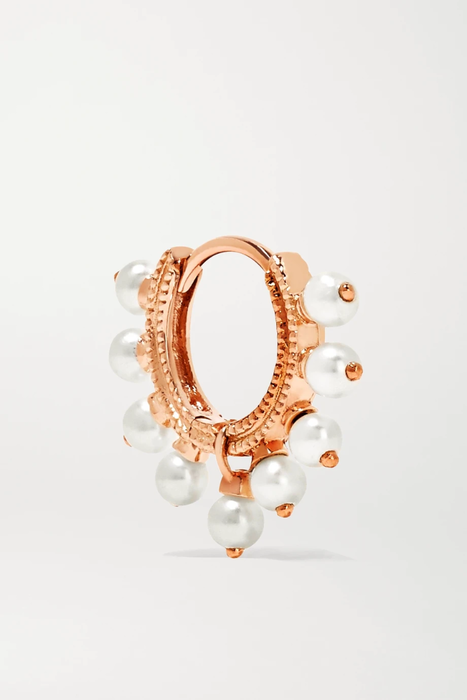 유럽직배송 MARIA TASH 6.5mm 18-karat rose gold pearl hoop earring 17957409491487102