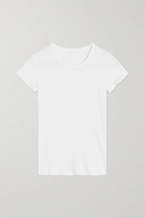 유럽직배송 LESET Pointelle-knit cotton-jersey T-shirt 31432202864792305