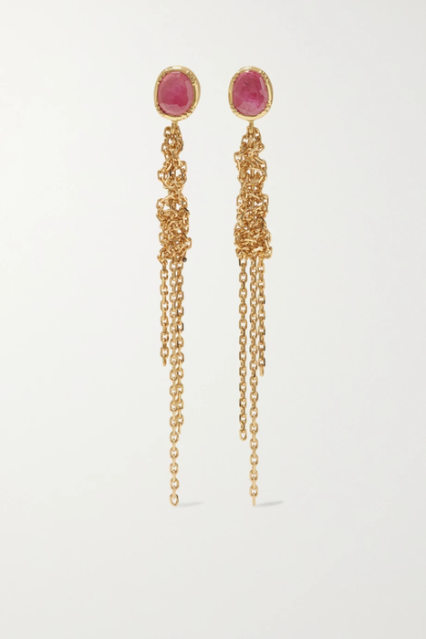 유럽직배송 BROOKE GREGSON Waterfall 18-karat gold sapphire earrings 17957409490479950