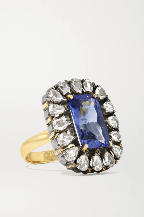 유럽직배송 암라팔리 반지 AMRAPALI Sterling silver and 18-karat gold, sapphire and diamond ring 46353151654501442