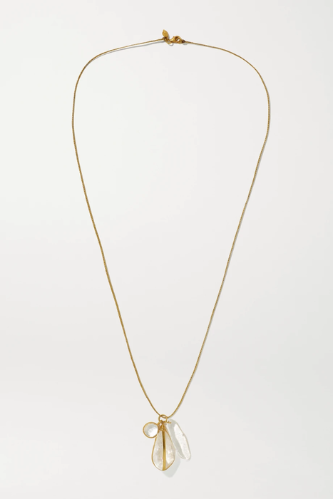 유럽직배송 피파스몰 목걸이 PIPPA SMALL 18-karat gold, cord and quartz necklace 46353151654666469