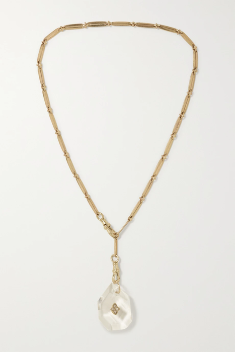 유럽직배송 PASCALE MONVOISIN Prana N°3 9-karat gold, crystal and diamond necklace 3589493616565732