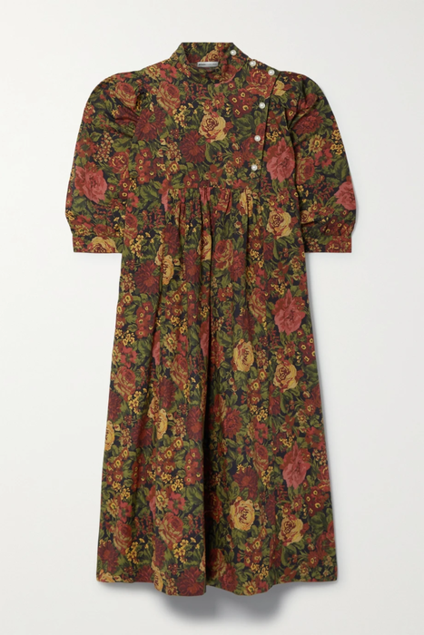 유럽직배송 바체바 원피스 BATSHEVA + Laura Ashley Beaumaris floral-print gathered cotton-poplin midi dress 25185454455689599