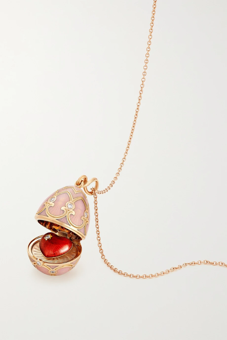 유럽직배송 파베르제 목걸이 FABERGÉ Heritage 18-karat rose gold, enamel and diamond necklace 13452677151503721