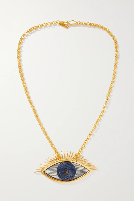 유럽직배송 베굼칸 목걸이 BEGÜM KHAN Gold-plated, crystal and opal necklace 27086482324729903