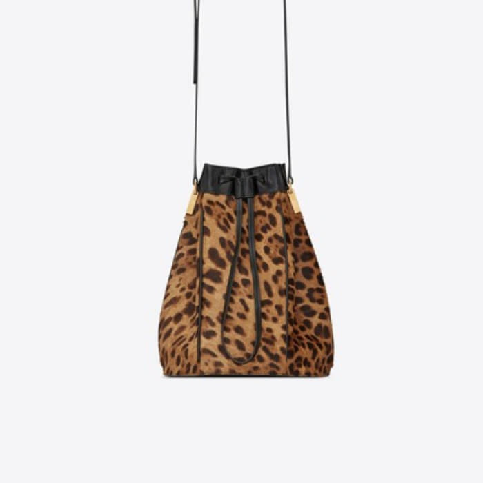 유럽직배송 입생로랑 SAINT LAURENT TALITHA medium bucket bag in ponyskin-look leather with a leopard print 55424201D3W2094