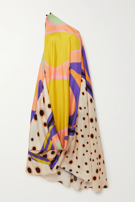 유럽직배송 루이자패리스 원피스 LOUISA PARRIS + NET SUSTAIN Pina Kalkan one-shoulder printed silk-twill midi dress 25185454456012181