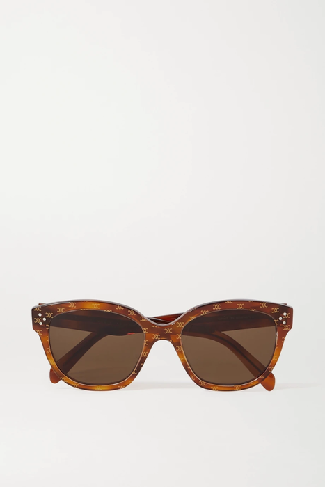유럽직배송 셀린느 선글라스 CELINE EYEWEAR Round-frame printed tortoiseshell acetate sunglasses 11452292645171265